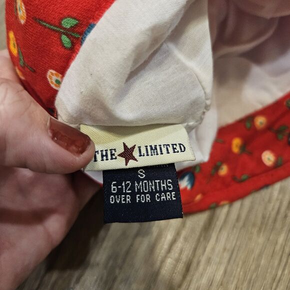Vtg The Limited Bucket Hat Baby Size S 6-12mos Red Orange Retro Cottage Boho - Picture 7 of 9